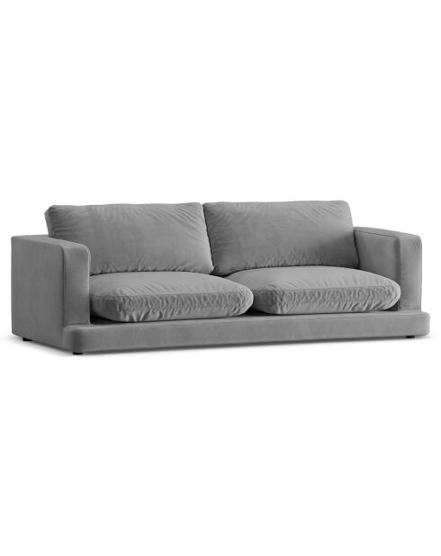 Canapé en Velours Daphne 3 Places Gris Clair - 210x105x86 cm