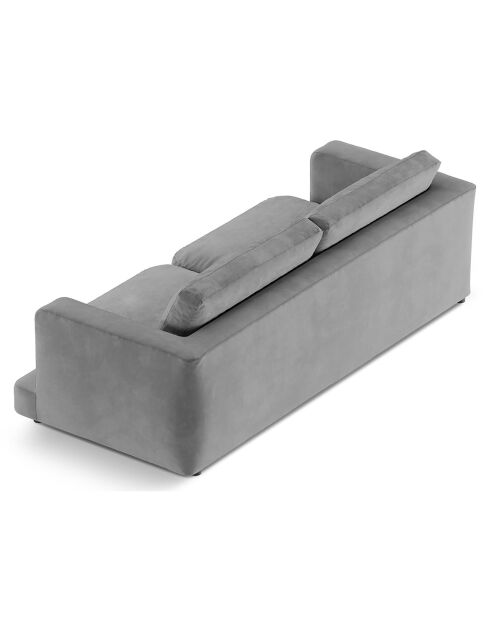 Canapé en Velours Daphne 3 Places Gris Clair - 210x105x86 cm