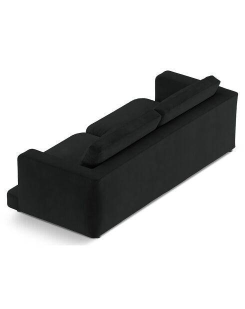 Canapé en Velours Daphne 3 Places Noir - 210x105x86 cm