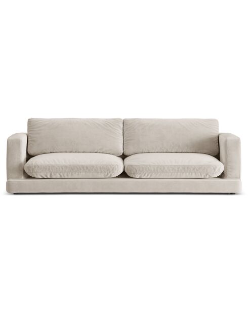 Canapé en Velours Daphne 4 Places Beige Clair - 240x105x86 cm