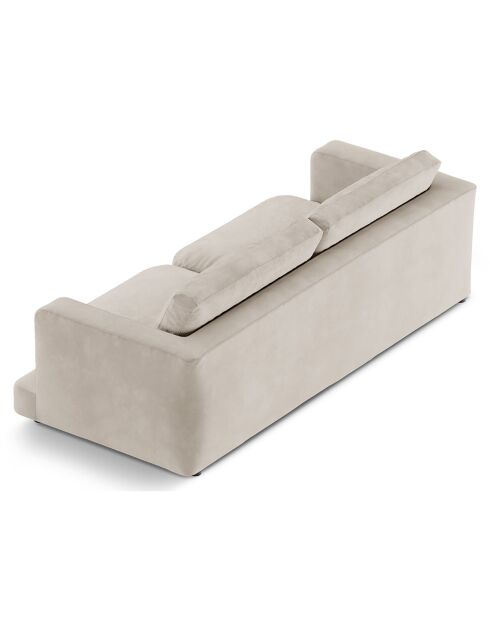 Canapé en Velours Daphne 4 Places Beige Clair - 240x105x86 cm