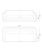 Canapé en Velours Daphne 4 Places Beige Clair - 240x105x86 cm