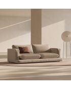 Canapé en Velours Daphne 4 Places Beige Foncé - 240x105x86 cm