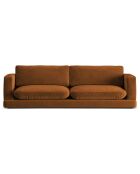 Canapé en Velours Daphne 4 Places Terracotta - 240x105x86 cm