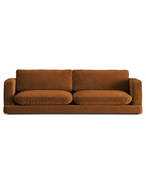 Canapé en Velours Daphne 4 Places Terracotta - 240x105x86 cm