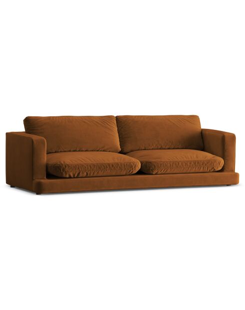 Canapé en Velours Daphne 4 Places Terracotta - 240x105x86 cm