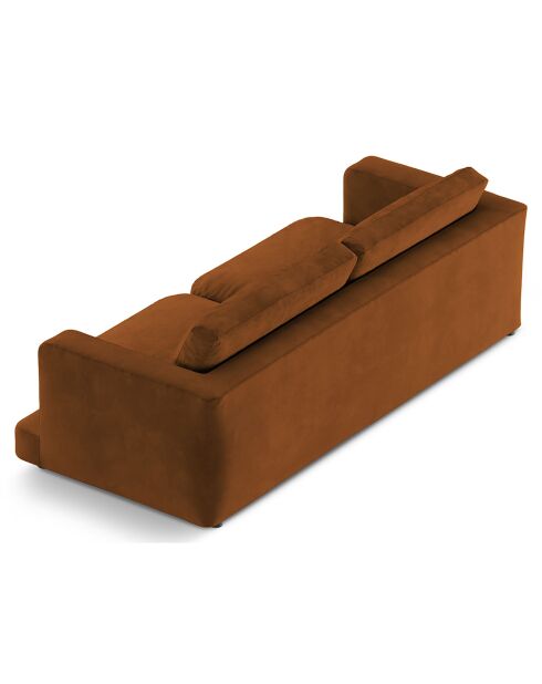 Canapé en Velours Daphne 4 Places Terracotta - 240x105x86 cm