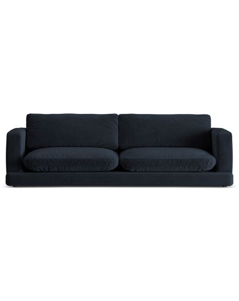 Canapé en Velours Daphne 4 Places Bleu Foncé - 240x105x86 cm