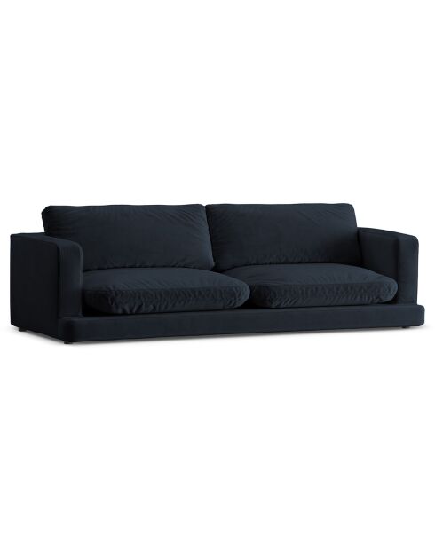 Canapé en Velours Daphne 4 Places Bleu Foncé - 240x105x86 cm