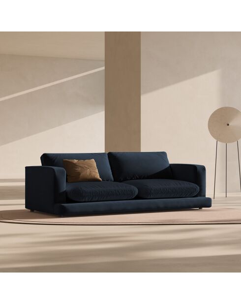 Canapé en Velours Daphne 4 Places Bleu Foncé - 240x105x86 cm