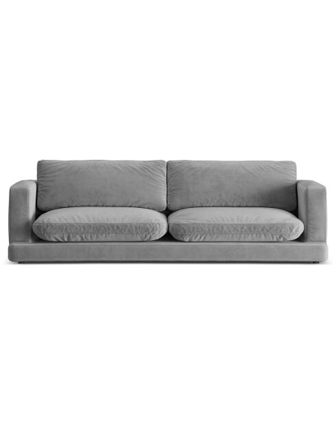 Canapé en Velours Daphne 4 Places Gris Clair - 240x105x86 cm