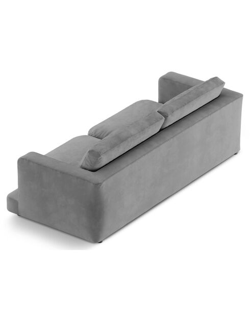 Canapé en Velours Daphne 4 Places Gris Clair - 240x105x86 cm