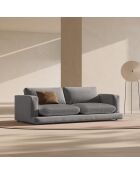 Canapé en Velours Daphne 4 Places Gris Clair - 240x105x86 cm