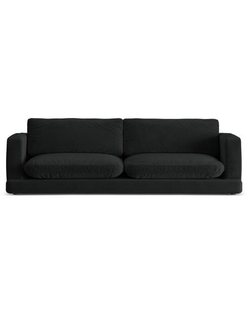 Canapé en Velours Daphne 4 Places Noir - 240x105x86 cm