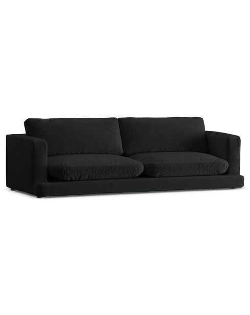 Canapé en Velours Daphne 4 Places Noir - 240x105x86 cm