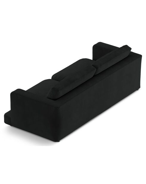 Canapé en Velours Daphne 4 Places Noir - 240x105x86 cm