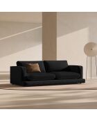 Canapé en Velours Daphne 4 Places Noir - 240x105x86 cm
