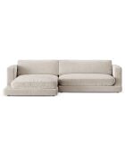 Canapé d'angle Gauche en Velours Daphne 4 Places Beige Clair - 270x170x86 cm