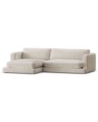 Canapé d'angle Gauche en Velours Daphne 4 Places Beige Clair - 270x170x86 cm