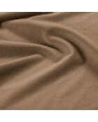 Canapé d'angle Gauche en Velours Daphne 4 Places Beige Foncé - 270x170x86 cm