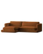 Canapé d'angle Gauche en Velours Daphne 4 Places Terracotta - 270x170x86 cm