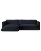 Canapé d'angle Gauche en Velours Daphne 4 Places Bleu Foncé - 270x170x86 cm