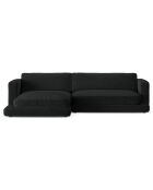 Canapé d'angle Gauche en Velours Daphne 4 Places Noir - 270x170x86 cm