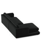 Canapé d'angle Gauche en Velours Daphne 4 Places Noir - 270x170x86 cm