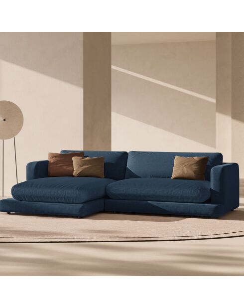 Canapé d'angle Gauche Daphne 4 Places Bleu Marine - 270x170x86 cm