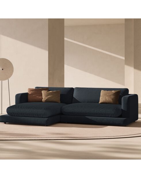 Canapé d'angle Gauche Daphne 4 Places Noir - 270x170x86 cm