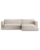 Canapé d'angle droit en Velours Daphne 4 Places Beige Clair - 270x170x86 cm