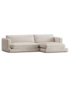 Canapé d'angle droit en Velours Daphne 4 Places Beige Clair - 270x170x86 cm