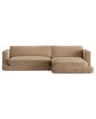 Canapé d'angle droit en Velours Daphne 4 Places Beige Foncé - 270x170x86 cm