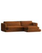 Canapé d'angle droit en Velours Daphne 4 Places Terracotta - 270x170x86 cm
