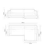 Canapé d'angle droit en Velours Daphne 4 Places Bleu Foncé - 270x170x86 cm