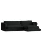 Canapé d'angle droit en Velours Daphne 4 Places Noir - 270x170x86 cm