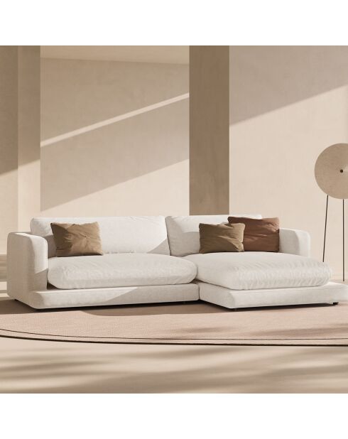 Canapé d'angle droit Daphne 4 Places Ivoire - 270x170x86 cm