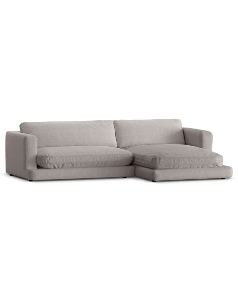 Canapé d'angle droit Daphne 4 Places Gris chaud - 270x170x86 cm