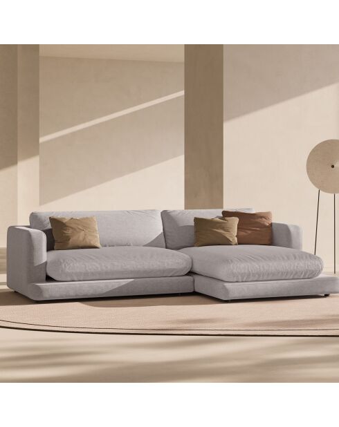 Canapé d'angle droit Daphne 4 Places Gris chaud - 270x170x86 cm