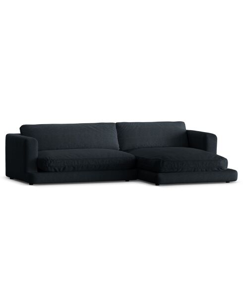 Canapé d'angle droit Daphne 4 Places Noir - 270x170x86 cm