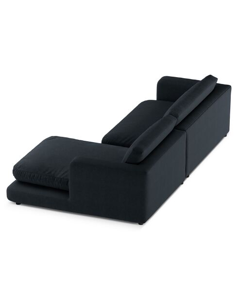 Canapé d'angle droit Daphne 4 Places Noir - 270x170x86 cm