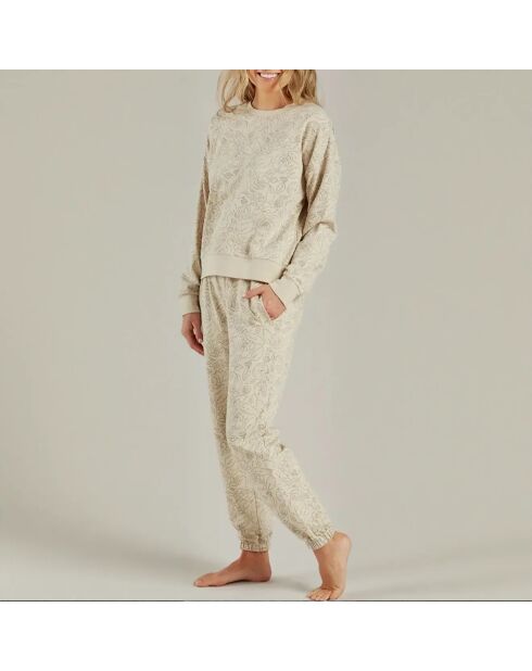 Jogging Fleurs crème