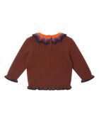 Maglione in misto lana ricamato in quercia caramellata