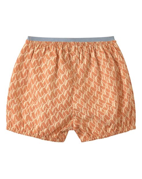 Short en Popeline de Coton Oleander abricot