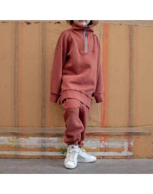 Jogger en Coton Bio Ottie vieux rose