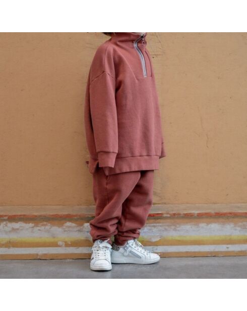 Jogger en Coton Bio Ottie vieux rose