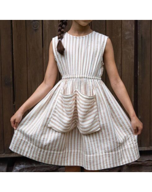 Robe Gaze de Coton Bio Rayée Orla écrue