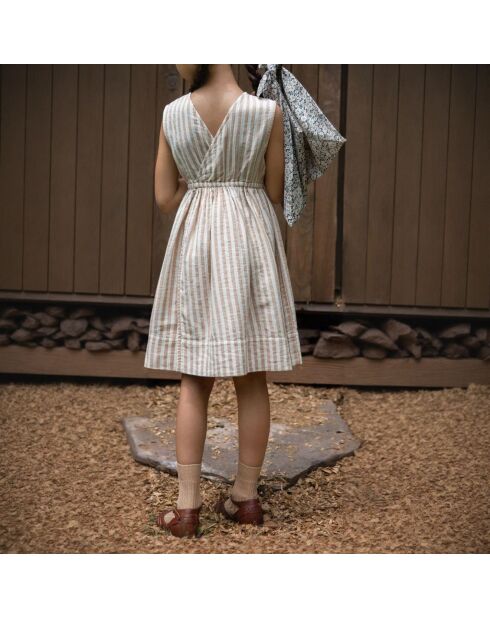 Robe Gaze de Coton Bio Rayée Orla écrue