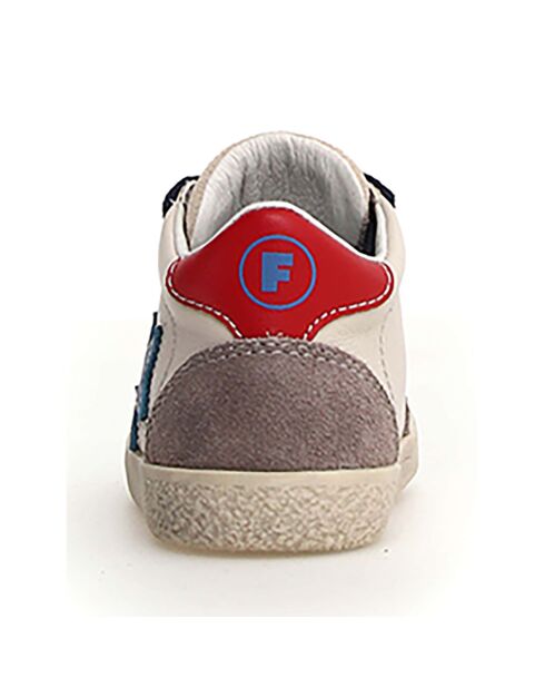 Donkergrijze/melk/marineblauwe Alnoite lederen sneakers