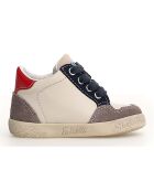 Donkergrijze/melk/marineblauwe Alnoite lederen sneakers